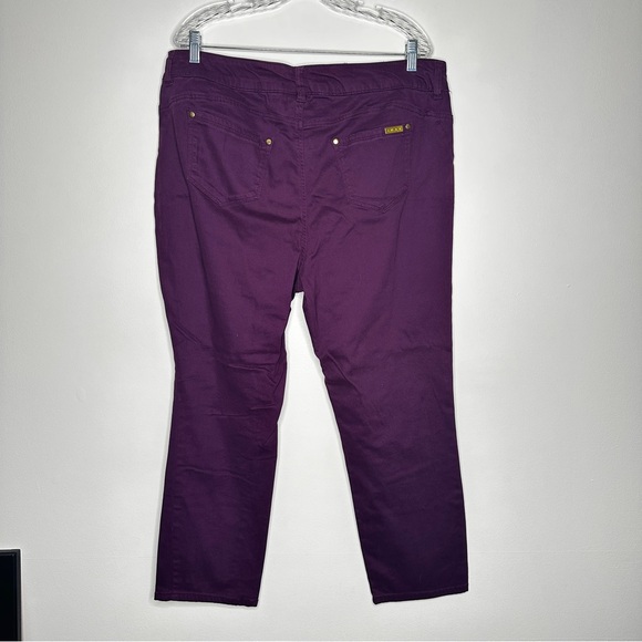 Iman Purple Stretch Jegging skinny Jeans Gold Accents 18W Short - Picture 6 of 7
